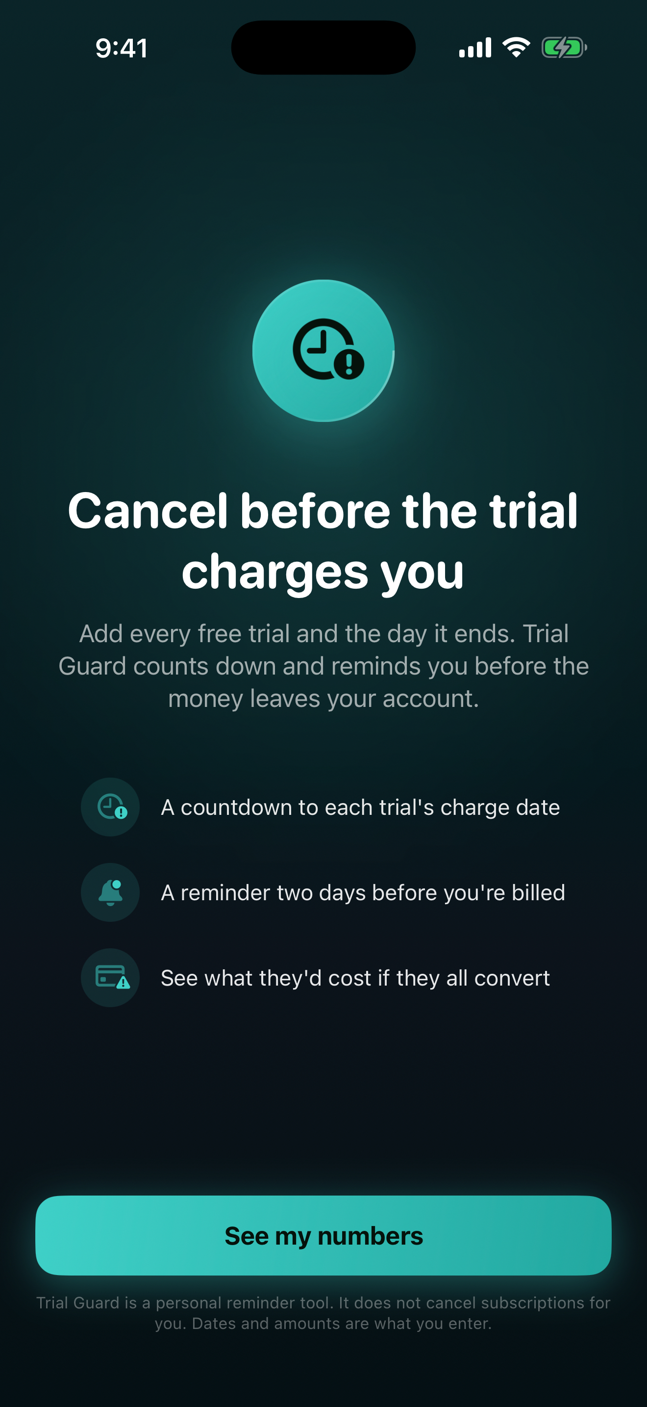 Trial Guard app preview