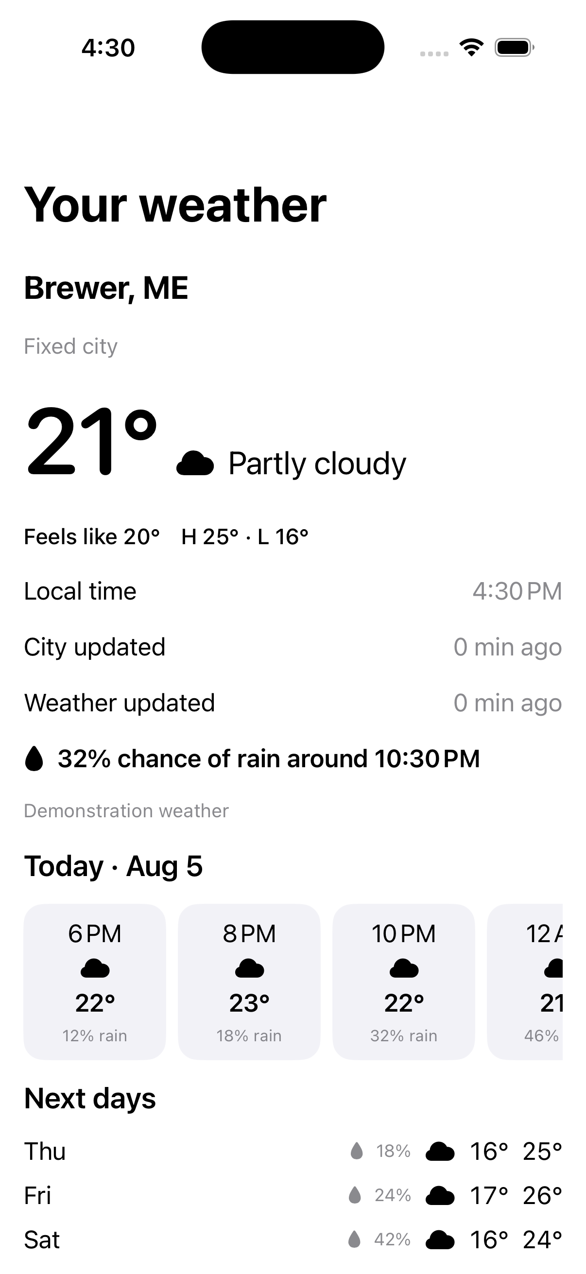 WeatherKind by Nash Apps app screen 2